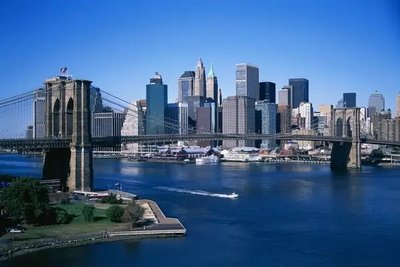 Фотообои Небоскребы с Бруклинского моста, Нью-Йорк Gor4143 фото