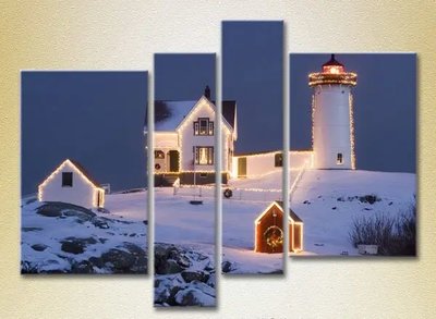 Модульные картины Рождественскии маяк Pri7593 фото