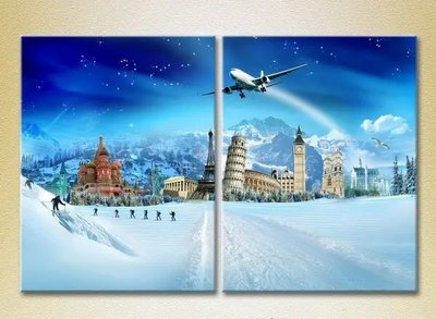 Модульные картины Памятники мировой архитектуры на зимнем фоне Gor8943 фото
