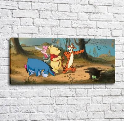 Постер Винни Пух и Тигра на фоне леса Mul16263 фото