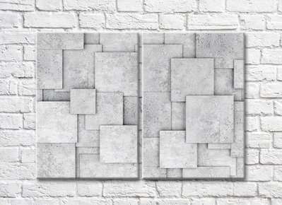 Текстура из бетонных квадратных плит, диптих Abs5538 фото