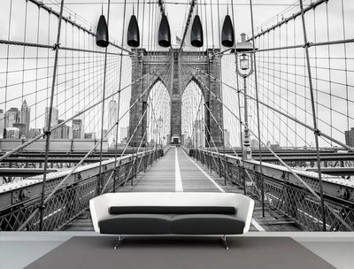 Фотообои Бруклинский мост, черно-белый из раздела Улицы и дворики Uli5188 фото