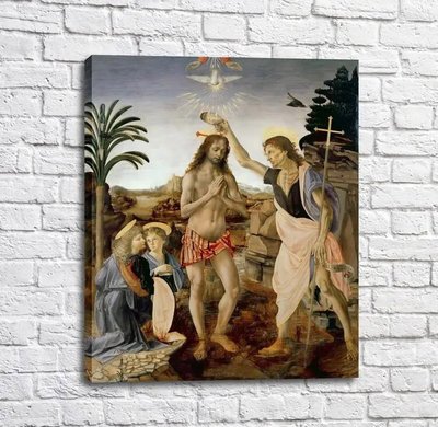 Картина Крещение Христа, Да Винчи Leo14239 фото