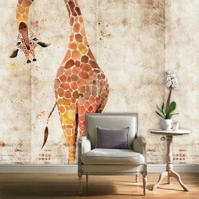 Фотообои Очень высокий жираф, смотрит с потолка Sov2788 фото