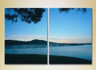 Модульные картины Туман над ночным озером_02 Pri9794 фото