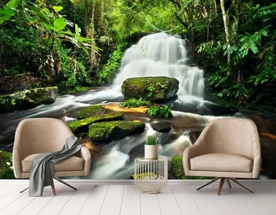 Фотообои Водопад на фоне зеленных джунглей Vod5194 фото