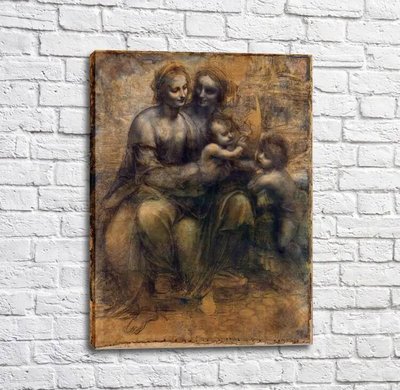 Картина Мадонна с младенцем со святой Анной и маленьким Иоанном Крестителем Leo14545 фото