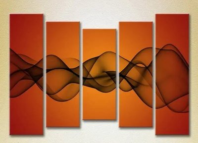 Модульные картины Абстракция оранжево-черная_07 Abs9745 фото