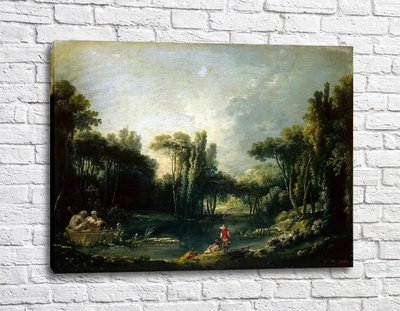 Картина Пейзаж с прудом, Франсуа Буше Fra11345 фото