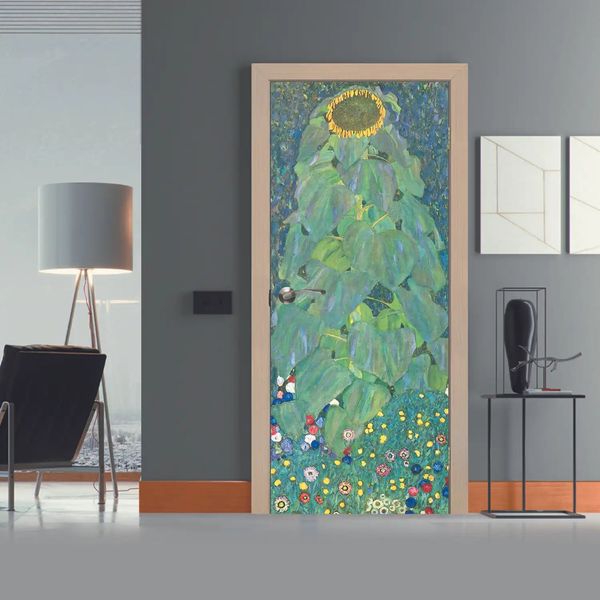 Autocolant 3D pentru usa, Floarea soarelui - Gustav Klimt ST329 фото