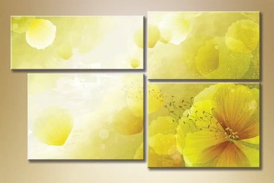 Модульные картины Полиптих желтые-цветы2 TSv7646 фото