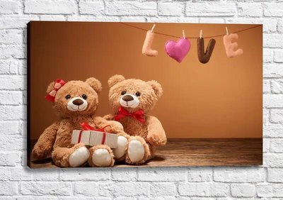 Постер Парочка мишек Тедди и надпись Love Fig16666 фото