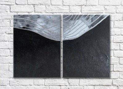 Серебристая полосатая абстракция на черном фоне Abs5496 фото
