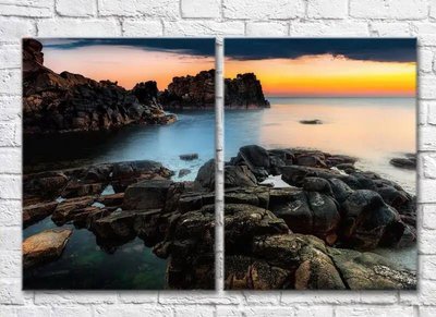 Диптих Скалы в море на рассвете Mor8246 фото