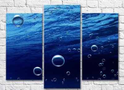 Триптих Пузыри воздуха в синем море Mor10096 фото
