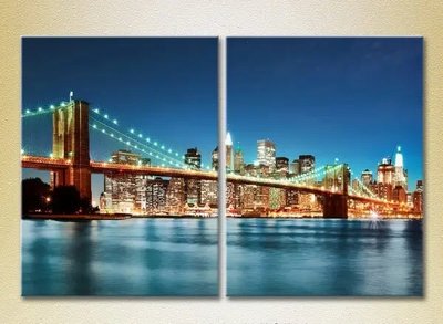 Модульные картины Ночной Бруклинский мост_02 Gor8996 фото
