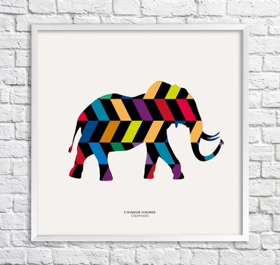 Poster Elefant. starea de spirit de culoare Min15866 фото