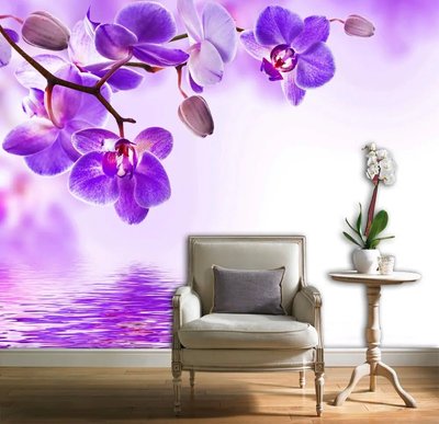 Фиолетовая орхидея на фоне воды TSv4946 фото