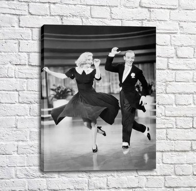 Постер Мужчина и женщина танцуют степ, черно белое Tan17721 фото