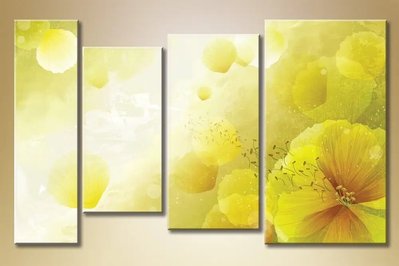 Модульные картины Полиптих желтые-цветы TSv7647 фото
