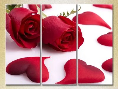 Модульные картины Розы и сердечки TSv10297 фото