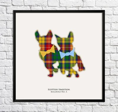 Poster Bulldogi. cușcă multicoloră Min15817 фото