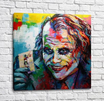 Poster Heath Ledger (Joker) cu o hartă, acrilic Izv17916 фото