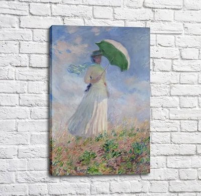 Pictură Femeie cu umbrelă de soare, cu fața spre dreapta, 1886 Mon14498 фото