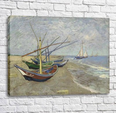 Картина Рыболовные лодки на берегу Сент Мари Van11697 фото