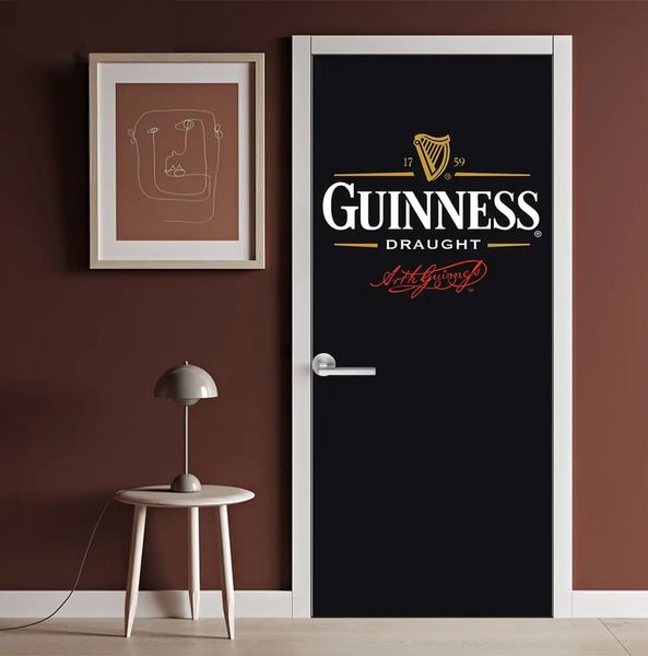 3Д наклейка на дверь, Логотип Гиннесс ST327 фото