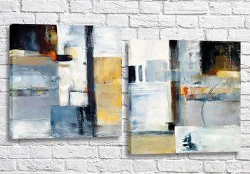 Модульные картины Abstraction blue black gray Abs9989 фото