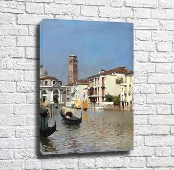 Gondola Rubens Santoro &icirc;ntr-un canal venețian Rub13590 фото