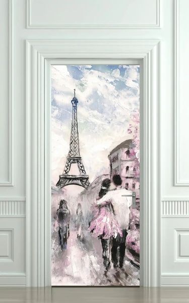 Autocolant 3D pentru ușă, Paris ST233 фото