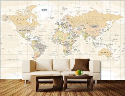 Политическая карта мира на светлом бежевом фоне Sov1089 фото