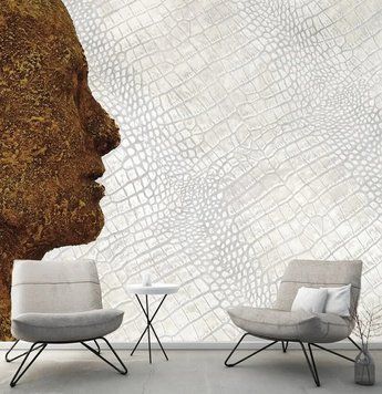Fototapet - "Fototapet Profil de sculptură pe un fundal cu textura de piele gri" 3D2248 фото