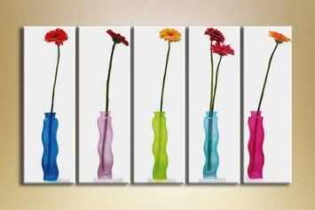Tablouri modulare Compoziție de gerbera &icirc;n vaze TSv7248 фото
