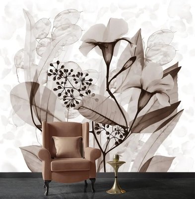 Кофейные листья растений на светлом абстрактном фоне TSv948 фото