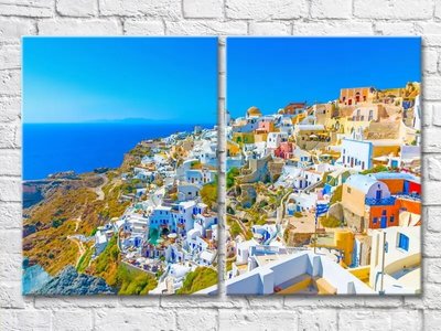Диптих Вид на остров Тира, Греция Mor8148 фото
