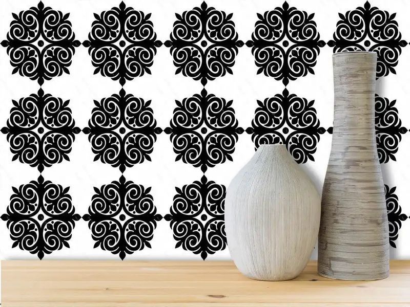 Placi ceramice cu modele negre P15 фото