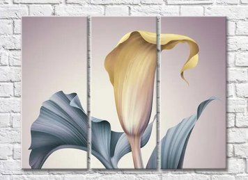 Triptic Callas galbene pe fond roz TSv8049 фото
