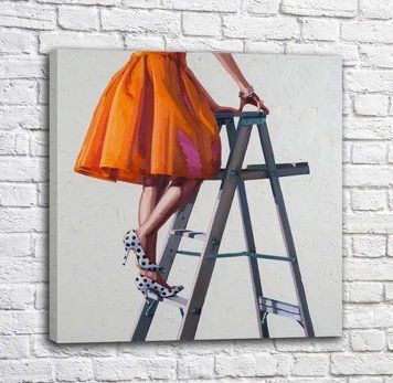 Модульные картины Strong and independent_stepladder in orange Fig18737 фото