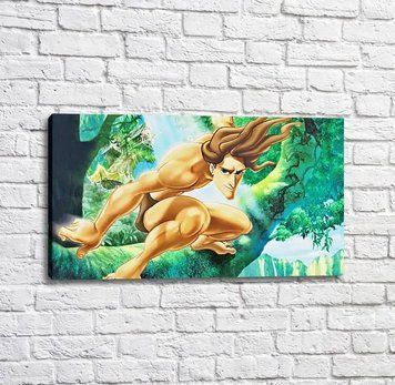 Poster Tarzan pe un copac, &icirc;n junglă Mul16619 фото
