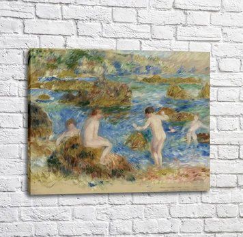 Pictură de Pierre Auguste Renoir Băieți nuzi printre st&acirc;ncile din Guernsey, 1883 Ren14200 фото