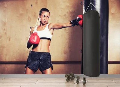 Девушка на тренировке, груша, бокс Spo2999 фото