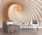 Фотообои - "Абстрактная графическая спираль в бежевых тонах" 3D4700 фото