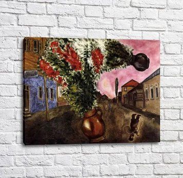 Картина Marc Chagall Fleurs dans la rue Mar13501 фото