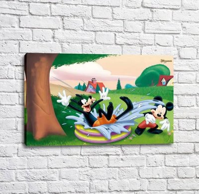 Постер Микки Маус и его друзья на фоне деревьев Mul16320 фото