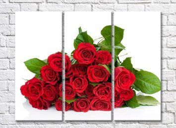 Buchet de trandafiri rosii cu frunze verzi TSv6301 фото