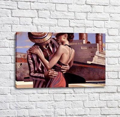 Постер Пара влюбленных на фоне Титаника, Перегрин Хиткот Put17335 фото