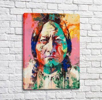 Poster Chief Sitting Bull &icirc;n stil art nouveau Izv17871 фото
